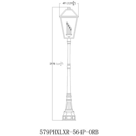 Z-Lite Talbot 4 Light Outdoor Post Mounted Fixture, Black & Clear Beveled 579PHXLXR-564P-BK